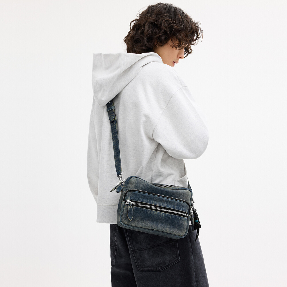 Coach Dakota Crossbody Bag In Regenerative Cotton Denim With Charms